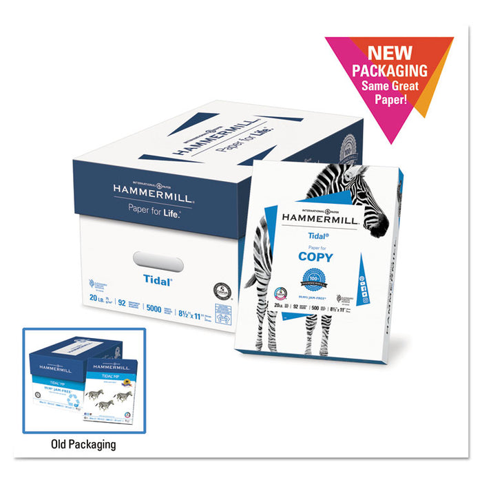 Tidal Print Paper, 92 Bright, 20 lb Bond Weight, 8.5 x 11, White, 500 Sheets/Ream, 10 Reams/Carton, 40 Cartons/Pallet