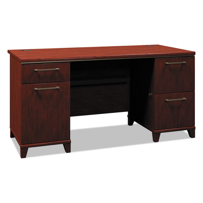 Enterprise Collection Double Pedestal Desk, 60" x 28.63" x 29.75", Harvest Cherry, (Box 1 of 2)