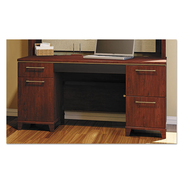 Enterprise Collection Double Pedestal Desk, 60" x 28.63" x 29.75", Harvest Cherry, (Box 1 of 2)