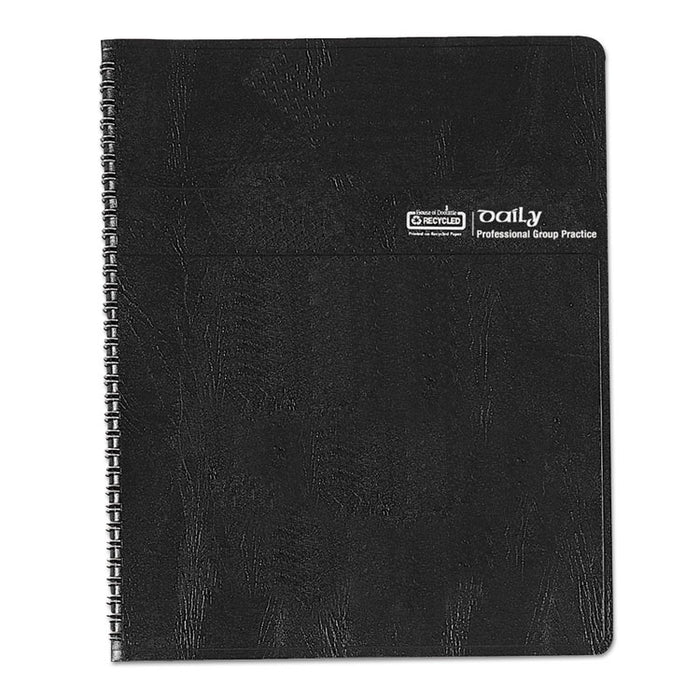 Eight-Person Group Practice Daily Appointment Book, 11 x 8 1/2, Black, 2020