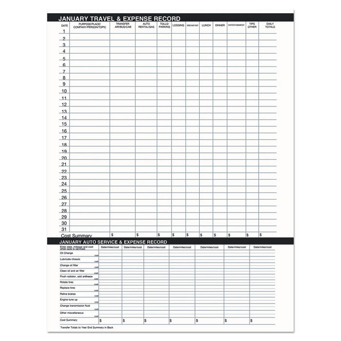 Recycled Two Year Monthly Planner with Expense Logs, 8.75 x 6.88, Black Cover, 24-Month (Jan to Dec): 2023 to 2024