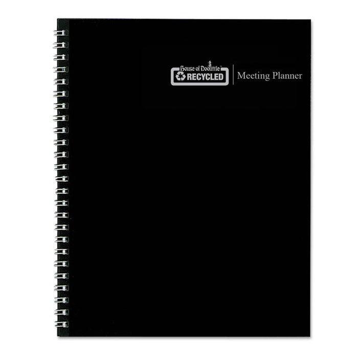 Recycled Meeting Note Planner, 11 x 8.5, Black Cover, 12-Month (Jan to Dec): 2023