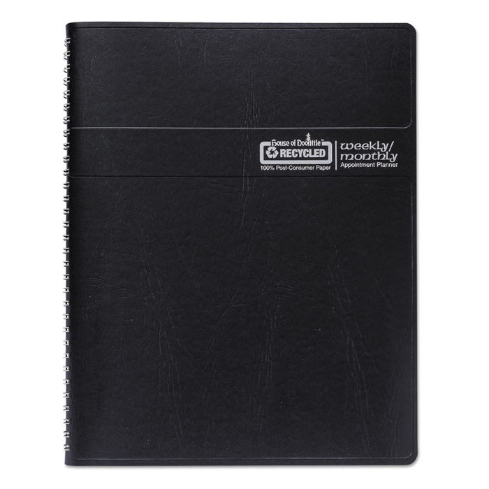 Recycled Wirebound Weekly/Monthly Planner, 11 x 8.5, Black Cover, 12-Month (Jan to Dec): 2023