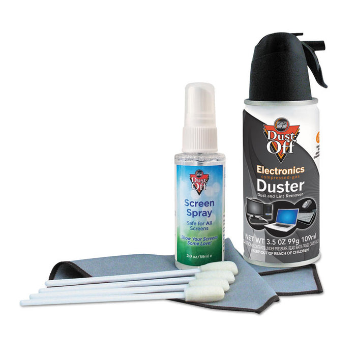 Premium Keyboard Cleaning Kit, 50 mL Bottle, 5 1/4" x 7 1/2" Cloth, 4 Swabs