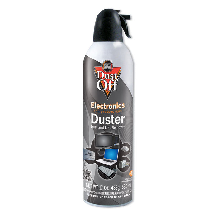 Disposable Compressed Air Duster, 17 oz Cans, 2/Pack