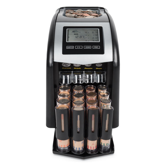 Fast Sort FS-44P Digital Coin Sorter, Pennies Through Quarters, Black/Silver