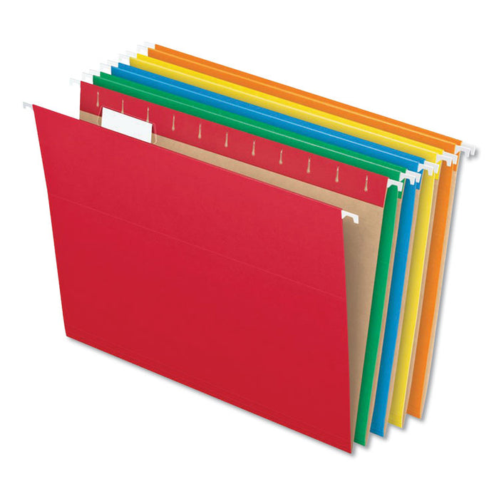 Colored Hanging Folders, Letter Size, 1/5-Cut Tab, Assorted, 25/Box