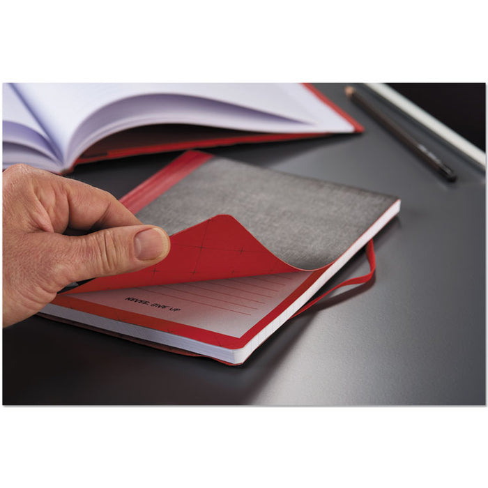 Flexible Casebound Notebooks, 1 Subject, Wide/Legal Rule, Black/Red Cover, 9.88 x 7, 72 Sheets