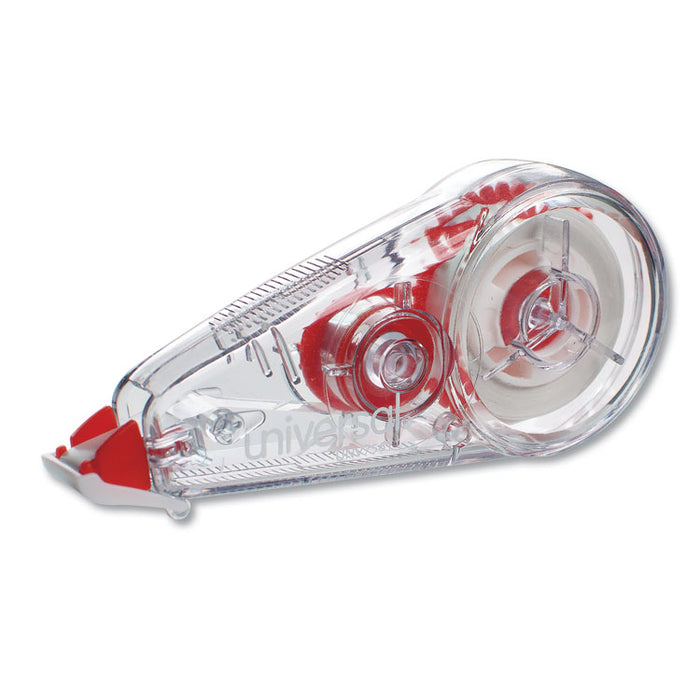 Correction Tape, Mini Economy, Non-Refillable, Clear/Red Applicator, 0.25" x 275", 10/Pack
