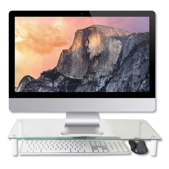 Glass Monitor Riser, 22 x 8 1/4 x 3 1/4, Clear
