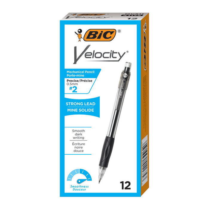 Velocity Original Mechanical Pencil, 0.5 mm, HB (#2.5), Black Lead, Black Barrel, Dozen