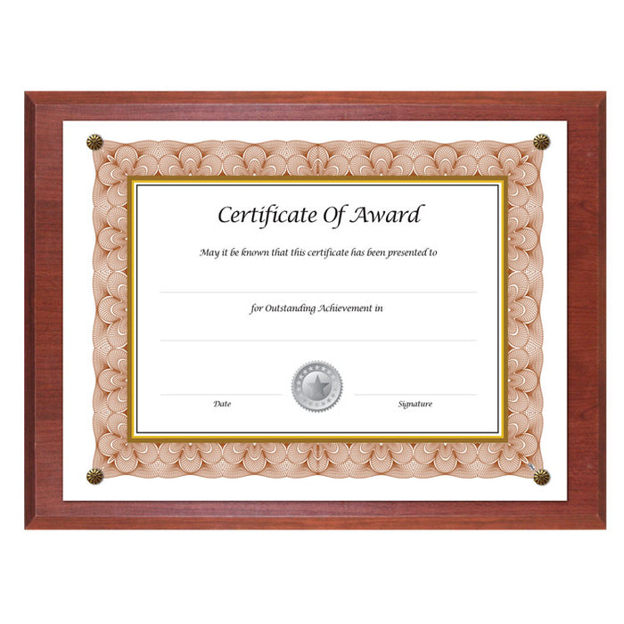 Award-A-Plaque Document Holder, Acrylic/Plastic, 10.5 x 13, Mahogany