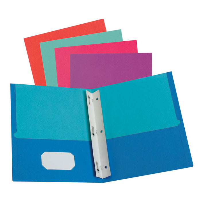 Twisted Twin Smooth Pocket Folder w/Fasteners, Letter, Assorted, 10/PK, 20 PK/CT