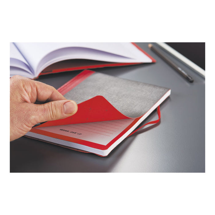 Flexible Casebound Notebooks, 1 Subject, Wide/Legal Rule, Black/Red Cover, 11.75 x 8.38, 72 Sheets