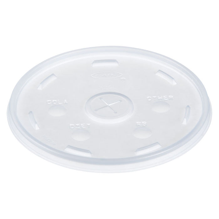 Plastic Lids, Straw Slot, Fits 32oz Hot/Cold Foam Cups, White, 500/Carton