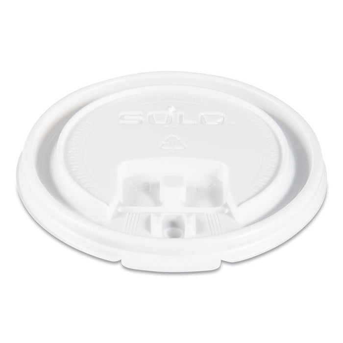 Lift Back and Lock Tab Cup Lids, Fits 8 oz Cups, White, 100/Sleeve, 10 Sleeves/Carton