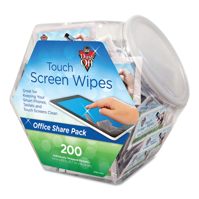 Touch Screen Wipes, 5 x 6, 200 Individual Foil Packets