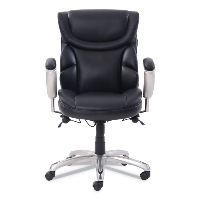 Emerson Task Chair, Supports up to 300 lbs., Black Seat/Black Back, Silver Base