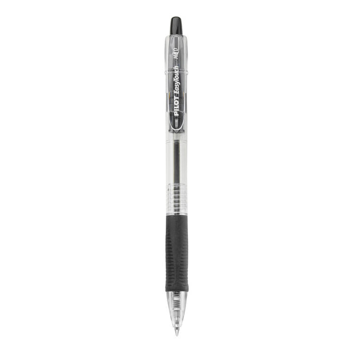 EasyTouch Retractable Ballpoint Pen, Medium 1mm, Black Ink, Clear Barrel, Dozen