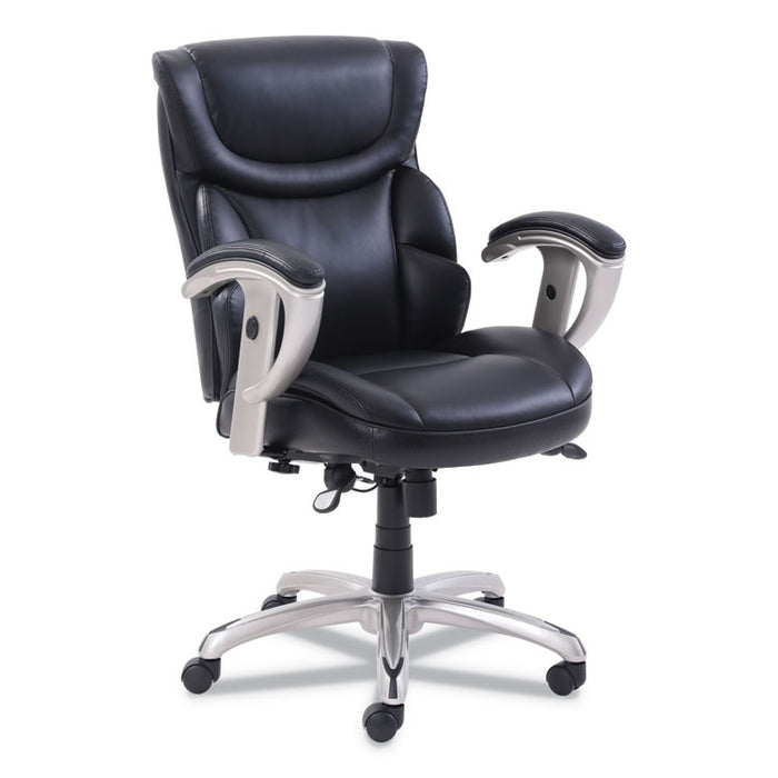 Emerson Task Chair, Supports up to 300 lbs., Black Seat/Black Back, Silver Base
