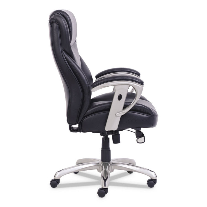 Emerson Big and Tall Task Chair, Supports Up to 400 lb, 19.5" to 22.5" Seat Height, Black Seat/Back, Silver Base