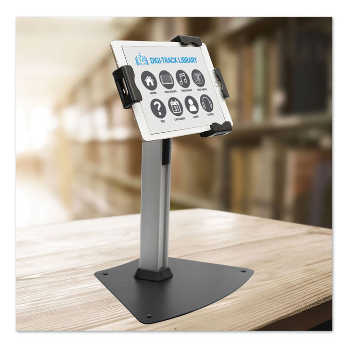 Tablet Kiosk Desktop Stand for 7" to 10" Tablets, Silver