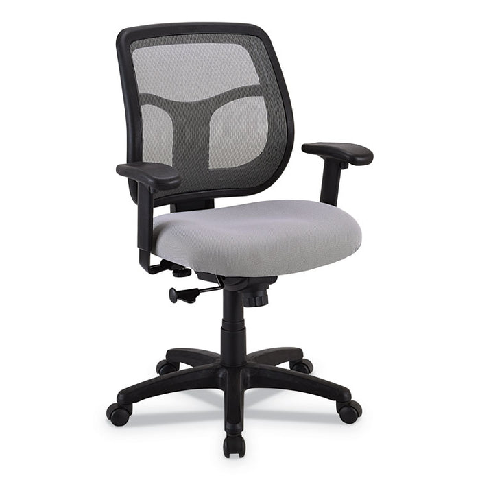 Apollo Mid-Back Mesh Chair, Silver Seat/Silver Back, Silver Base
