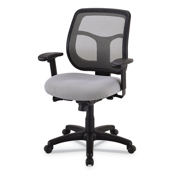 Apollo Mid-Back Mesh Chair, Silver Seat/Silver Back, Silver Base