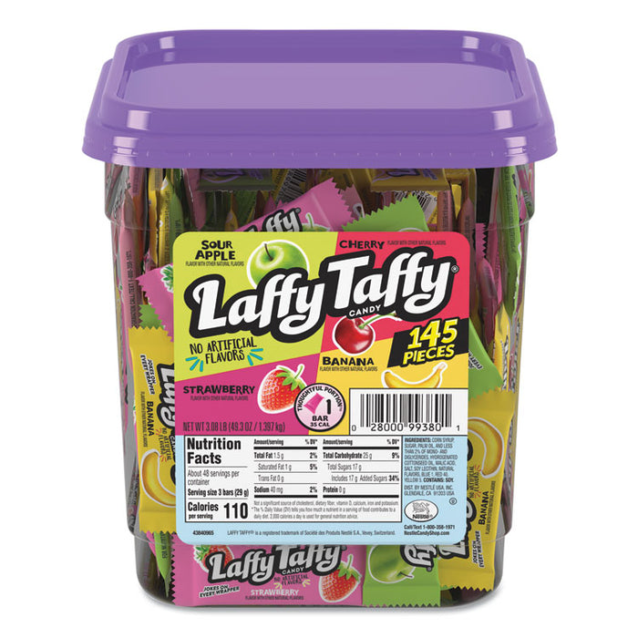 Wonka Assorted Flavor Laffy Taffy, 3.08 lb, 145 Wrapped Pieces/Tub