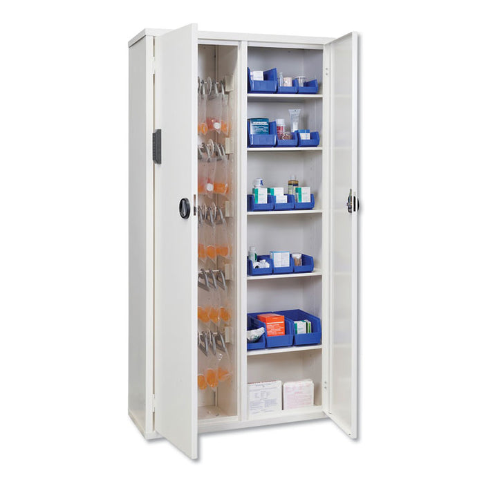 Medical Storage Cabinet with Cam Lock, 36w x 15d x 72h, White