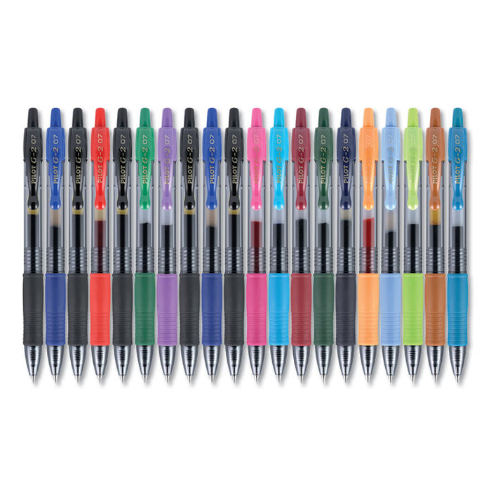 G2 Premium Retractable Gel Pen, Fine 0.7mm, Assorted Ink/Barrel, 20/Set