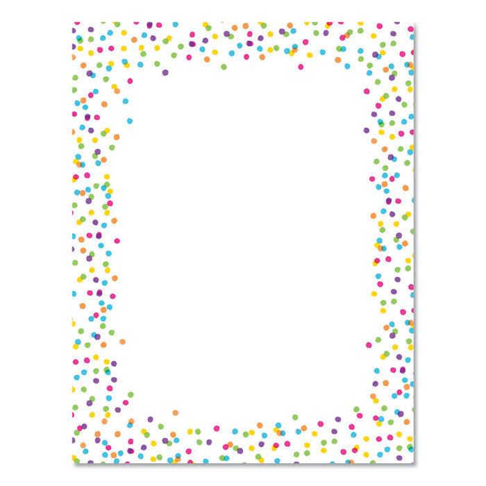 Pre-Printed Paper, 28 lb Bond Weight, 8.5 x 11, Watercolor Dots, 100/Pack
