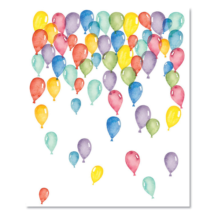 Pre-Printed Paper, 28 lb Bond Weight, 8.5 x 11, Balloons, 100/Pack