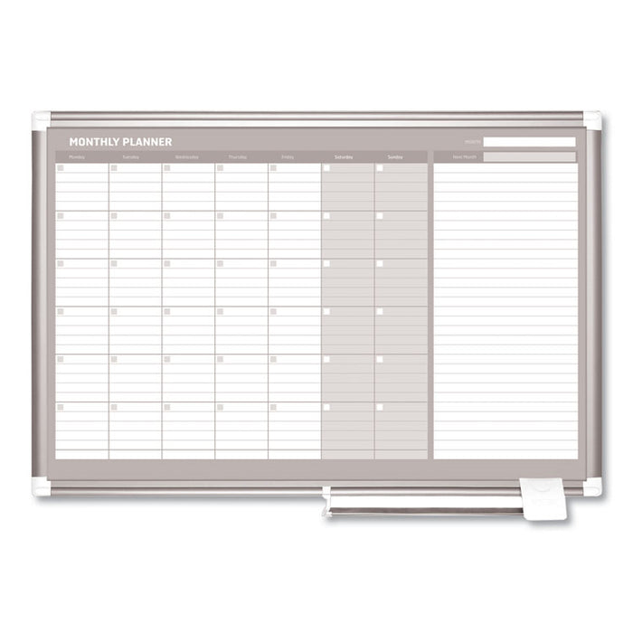 Monthly Planner, 36x24, Silver Frame