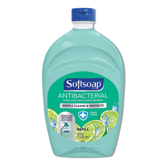 Antibacterial Liquid Hand Soap Refills, Fresh, 50 oz, Green, 6/Carton
