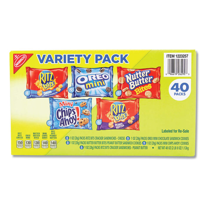 Mini Snack Packs, 1 oz, Variety Pack, 40/Carton
