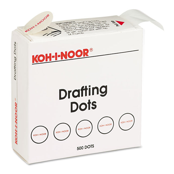 Adhesive Drafting Dots, 0.88" dia, Dries Clear, 500/Box
