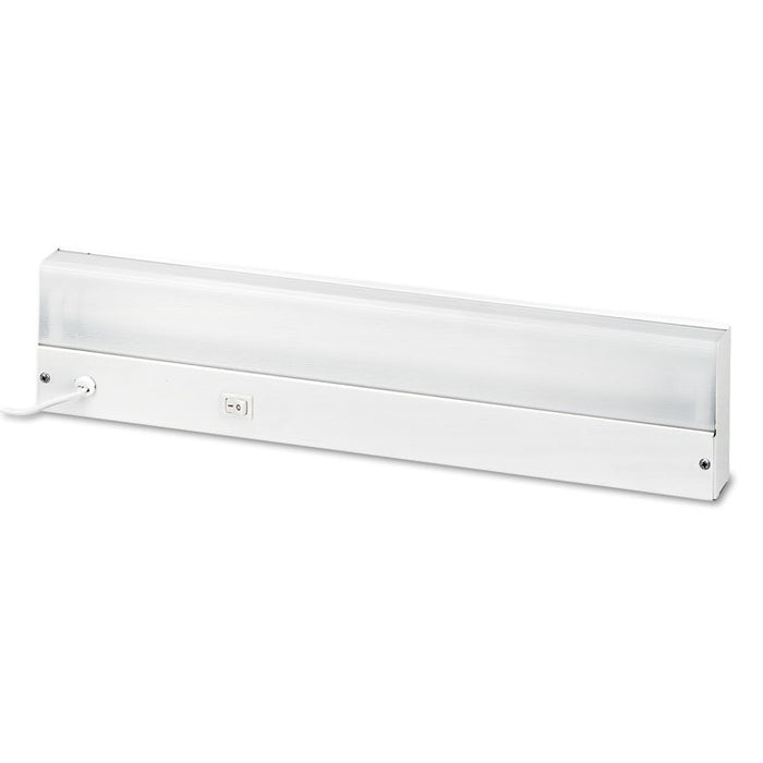 Under-Cabinet Fluorescent Fixture, Steel, 18.25"w x 4"d x 1.63"h, White