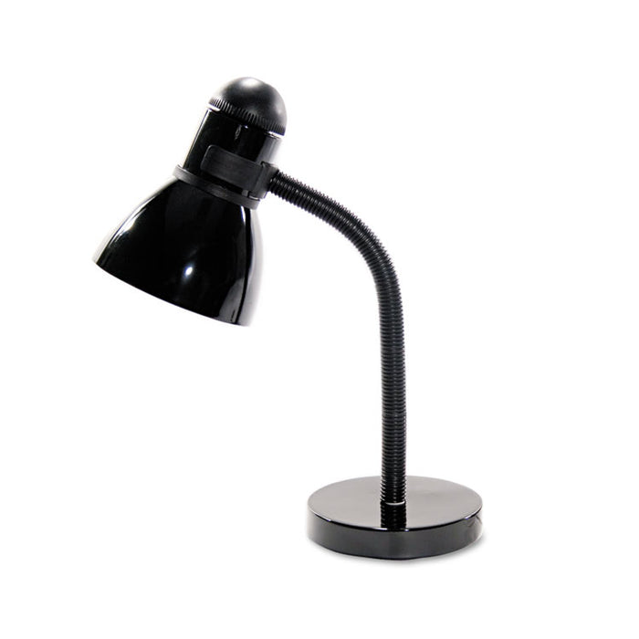 Advanced Style Incandescent Gooseneck Desk Lamp, 6"w x 6"d x 18"h, Black