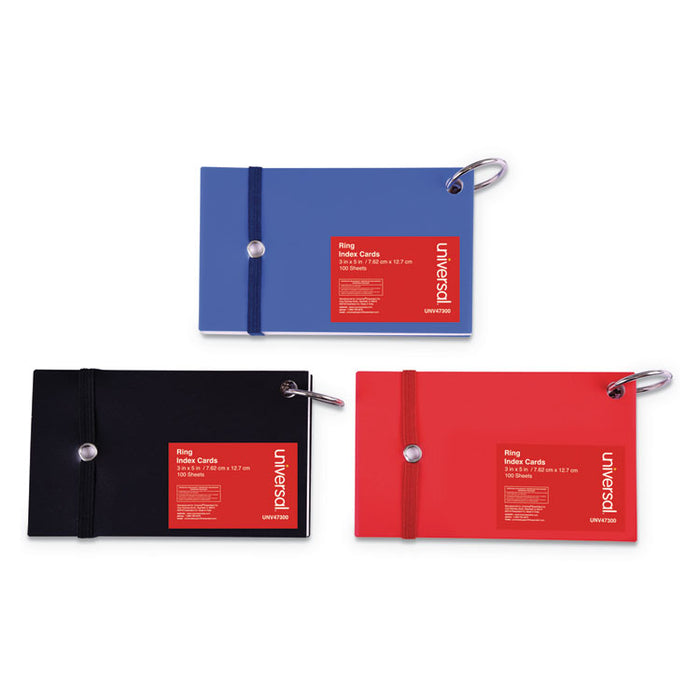 Ring Index Cards, 3" x 5", White, 100/Pack