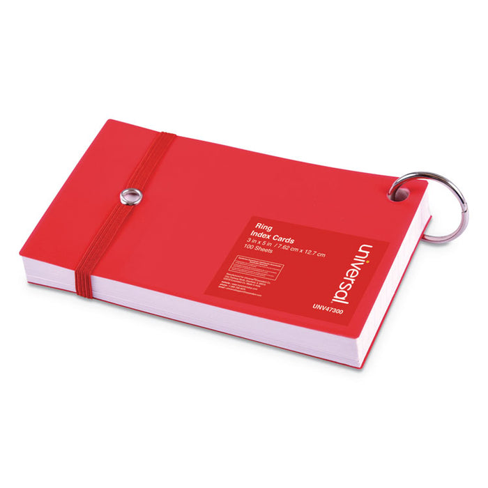 Ring Index Cards, 3" x 5", White, 100/Pack
