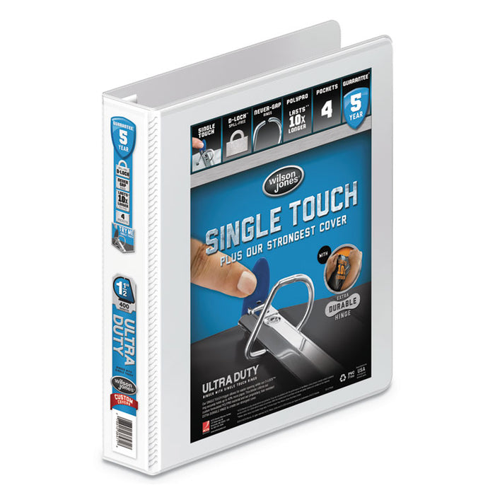 Ultra Duty D-Ring View Binder with Extra-Durable Hinge, 3 Rings, 1.5" Capacity, 11 x 8.5, White