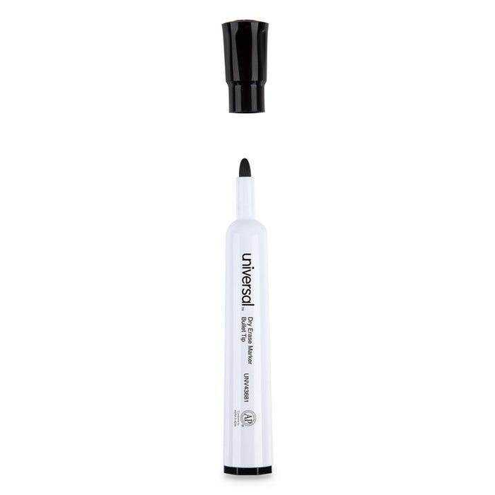 Dry Erase Marker, Medium Bullet Tip, Black, Dozen