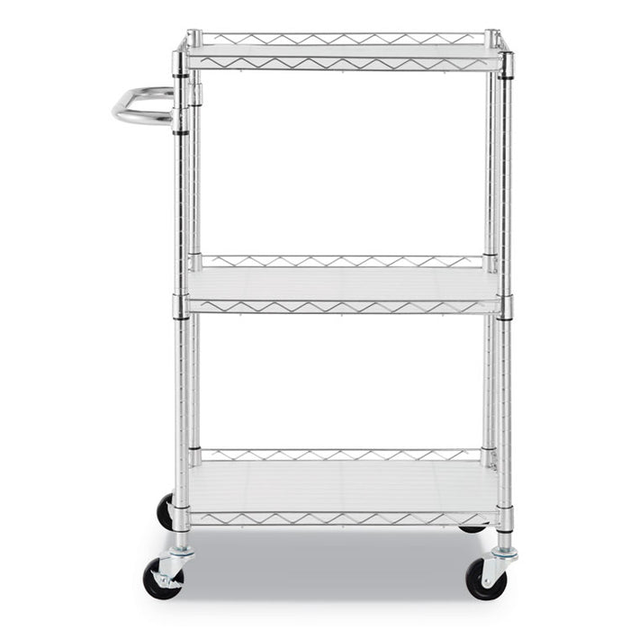 3-Shelf Wire Cart with Liners, 24w x 16d x 39h, Silver, 500-lb Capacity