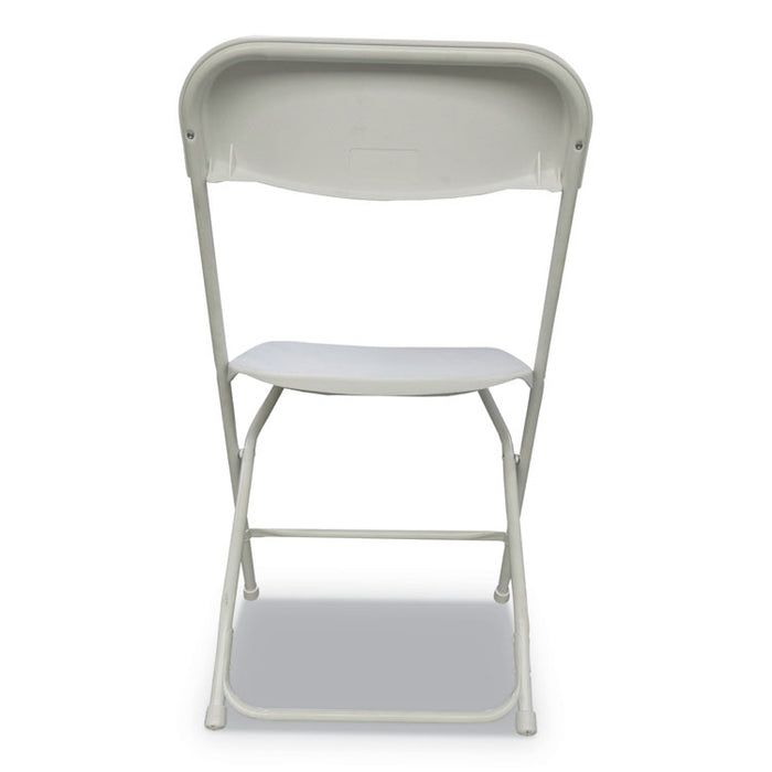 Economy Resin Folding Chair, White Seat/White Back, White Base, 4/Carton