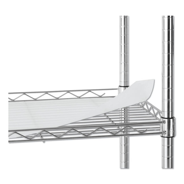 3-Shelf Wire Cart with Liners, 34.5w x 18d x 40h, Silver, 600-lb Capacity