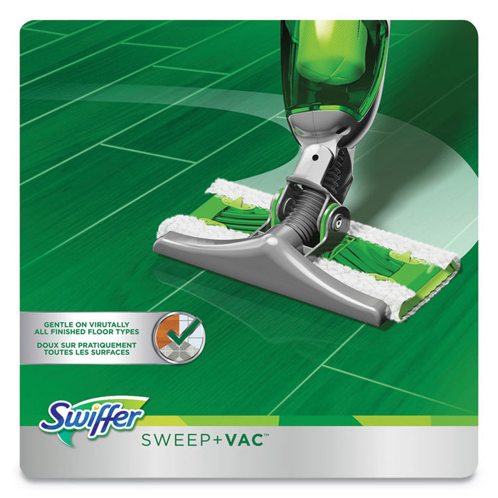 Sweep + Vac Starter Kit with 8 Dry Cloths, 10" Cleaning Path, Green/Silver