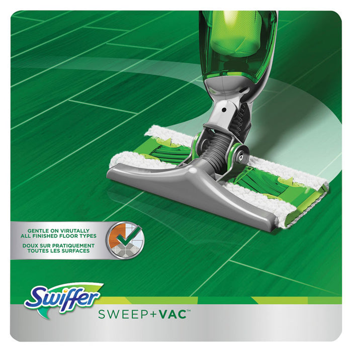 Sweep + Vac Starter Kit with 8 Dry Cloths, 10" Cleaning Path, Green/Silver, 2 Kits/Carton