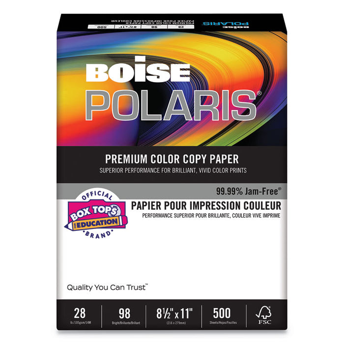 POLARIS Premium Color Copy Paper, 98 Bright, 28lb, 8.5 x 11, White, 500/Ream