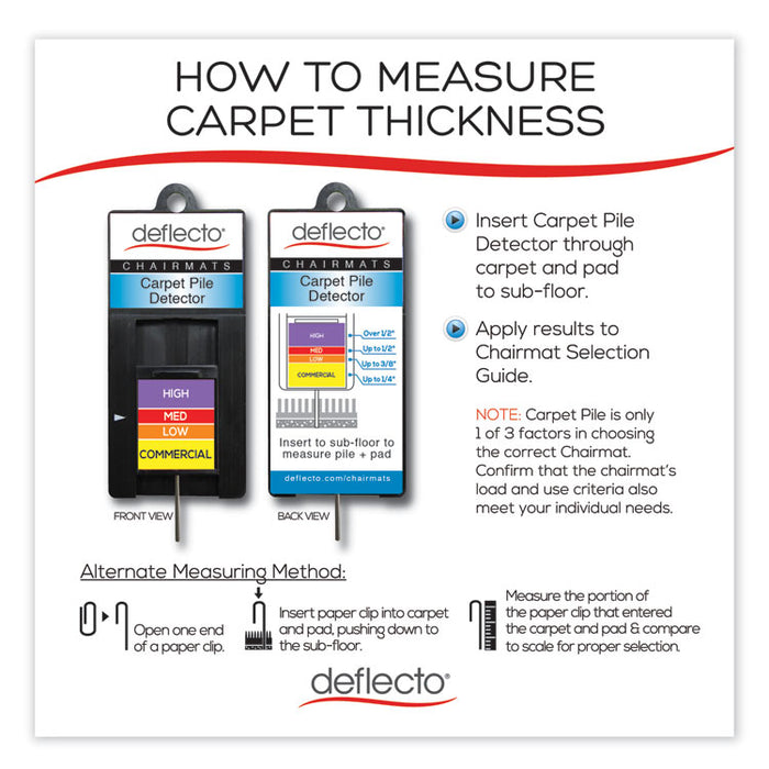 RollaMat Frequent Use Chair Mat for Medium Pile Carpet, 45 x 53, Rectangular, Clear